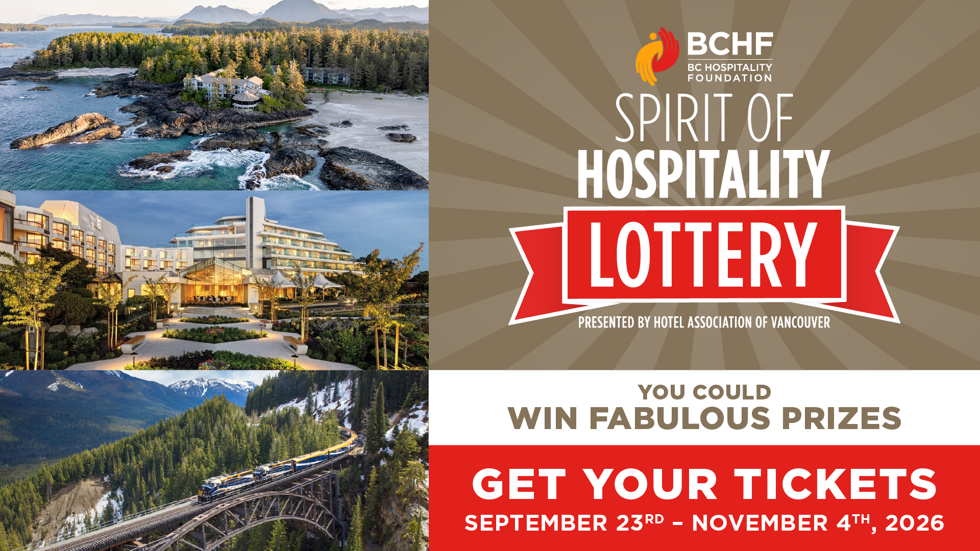 Spirit of Hospitality Lottery prizes